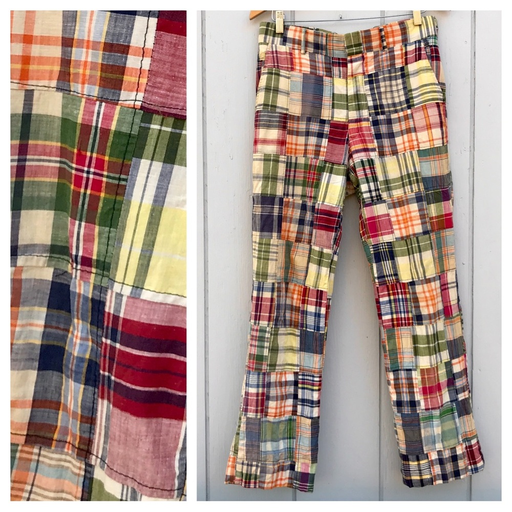 Fabulous Groovy 1960s Madras Patchwork Pants by Ah! Austin Hill